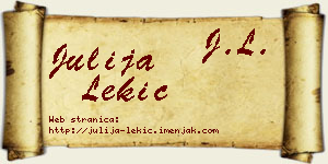 Julija Lekić vizit kartica
